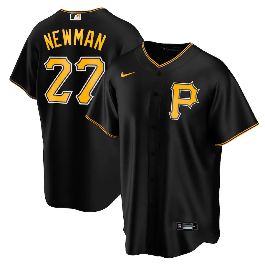 Mens Pittsburgh Pirates #27 Kevin Newman Nike Black Alternate Replica Player Name MLB Jerseys